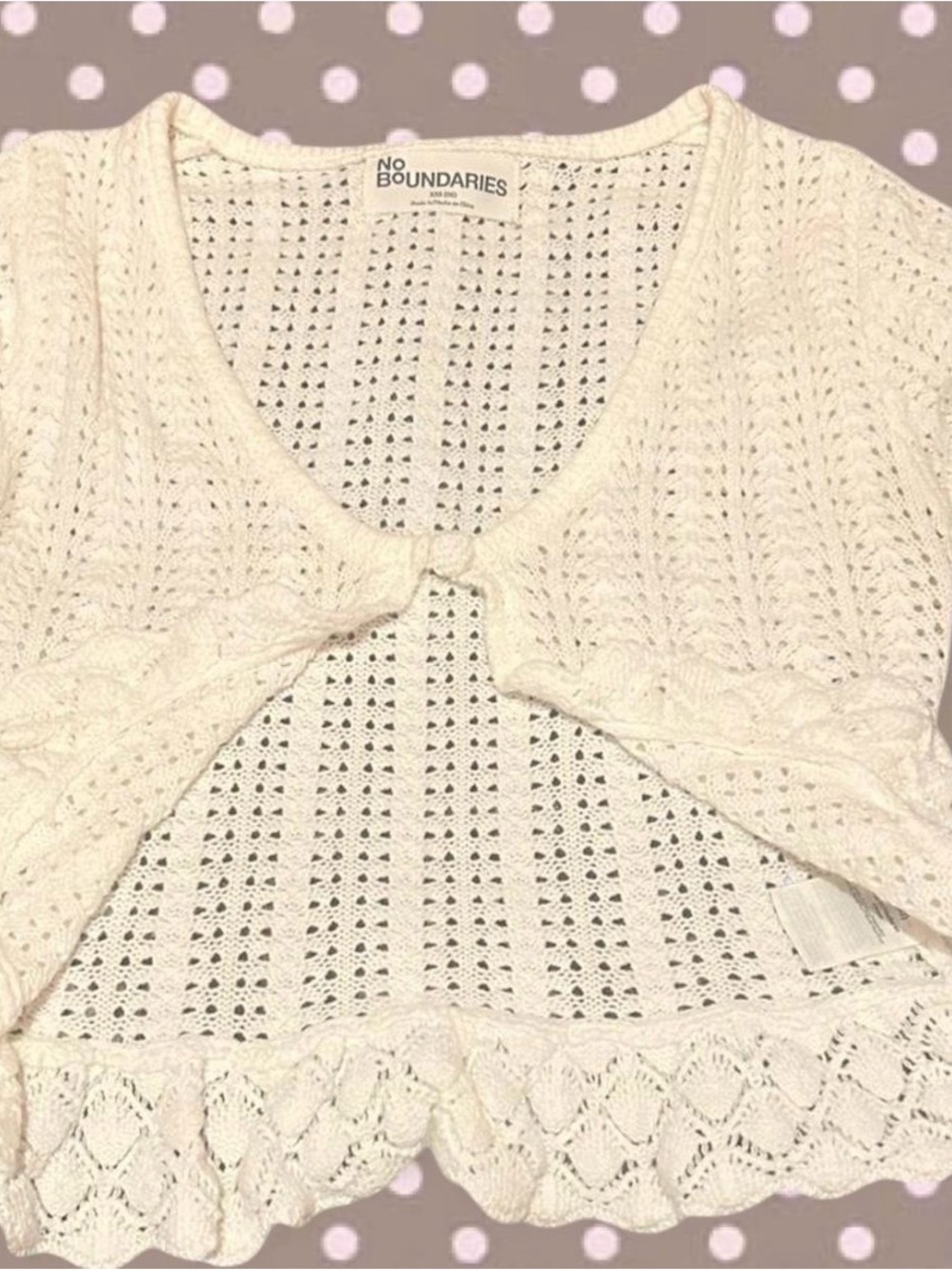 No Boundaries Cream Crochet Bolero Shrug